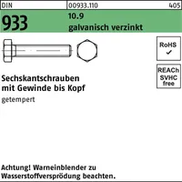 Industrial Quality Supplies DIN 933 Sechskantschraube VG M10x12 Stahl