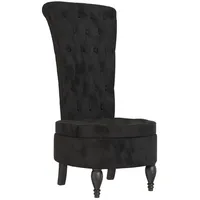 VidaXL Polsterstuhl mit Hoher Rückenlehne Schwarz Samt Knopfheftung