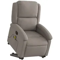 VidaXL Massagesessel mit Aufstehhilfe Taupe Stoff