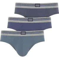 Jockey Slip Cotton Stretch blau/grau M 3er Pack