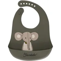 Sterntaler 6792211 Silikon Lätzchen Elefant Eddy mit Auffangschale mattgrün