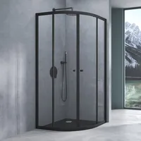 Mai & mai Duschkabine 90x90 viertelkreis schwarz Dusche Duschabtrennung