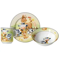 Ritzenhoff & Breker Kindergeschirr-Set Hoftiere, 3-teilig, Weiß
