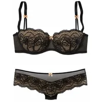 S.Oliver Set: Schalen-BH Damen schwarz-caramel Gr.80A