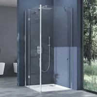 SoGood doporro Eck-Duschkabine Eckdusche Rav05K 75x120x190cm Duschabtrennung ESG-Sicherheitsglas Klarglas