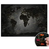 Lana KK - Weltkarte Noir – magnetische Weltkarte Pinnwand