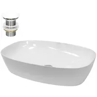 Luxebath Aufsatzwaschbecken Oval 60,5 x 14 x 38 cm