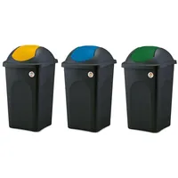Kreher Set: 3er Abfalleimer 60 L mit Schwingdeckel in
