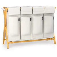 ADEL DREAM AdelDream Wäschekorb mit 4 Fächern – Bambus