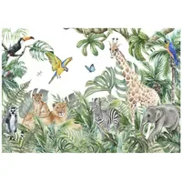 WallArena Fototapete Kinderzimmer Wald Vlies Tapete 300x210 cm