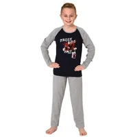 Normann Pyjama langarm Schlafanzug CollegeLook - 74142 in marine