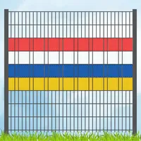 Zaun|zu® Sichtschutzstreifen 200 x 5 cm Rot-Weiß-Blau-Gelb Kunststoff
