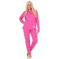 Normann Damen Schlafanzug lang Pyjama in toller Farbigkeit und