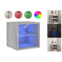VidaXL TV-Wandschrank mit LED-Leuchten Grau Sonoma 30x28,5x30 cm