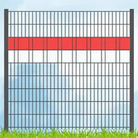 Zaun|zu® Sichtschutzstreifen 200 x 5 cm Rot/Weiß Kunststoff