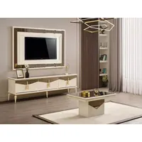 Aea Wohnwand TV Ständer Wandpanel Couchtisch RTV Lowboard Gold