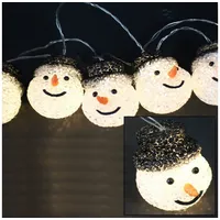 MARELIDA LED-Lichterkette Schneemänner Winter Weihnachten Deko 0,9m Batterie für