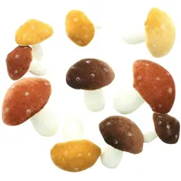 Dekoleidenschaft 10x Dekopilz Samt Dekofigur Pilz Ø 5-8 cm,