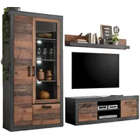 Furn.design Wohnwand "Ward" in Used Wood Schrankwand 3-teilig 260