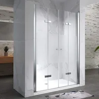 Iflair i-flair Duschfalttüren, Duschabtrennung aus 6 mm teilsatiniertem Sicherheitsglas