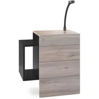 Vladon Nachttisch, Silbereichen, Holzwerkstoff, 60x63x36 cm, Schlafzimmer, Nachttische