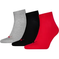 Puma Unisex Quarter Sock, Black/red, 47/49