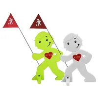 Streetbuddy Warnfigur für Kindersicherheit in Grün und Weiß. 2-er