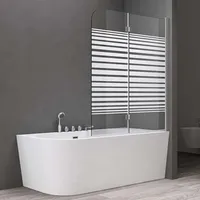 SoGood doporro 120x140cm Design-Duschwand für Badewanne Badewannenaufsatz Duschabtrennung 6mm