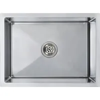 VidaXL Handgefertigte Einbauspüle Edelstahl Silber Handbetätigung 440 x 590