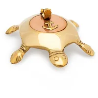 Nklaus Maritimer Messing-Aschenbecher mit Schildkröten-Design in 8x7x3cm Größe, mit