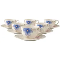 Villeroy & Boch Mariefleur Gris Basic Frühstückstasse mit Untertassen