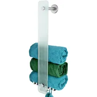 Bremermann Glashandtuchhalter, Weiß, Glas, 18x60x10 cm, Badaccessoires, Waschplatzzubehör, Handtuchhaken