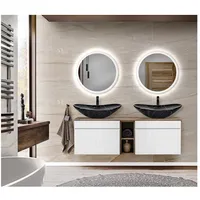 Lomadox IRA KLIO-56 5-tlg. Weiß matt mit Vintage Eiche