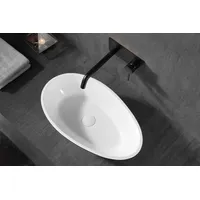 Bernstein Aufsatzwaschbecken Bernstein TWA65 Mineralguss 60x35x16cm Weiß matt mit