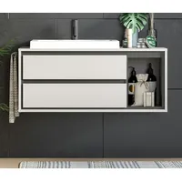 Inn.furn Waschtisch grau schwarz 100 cm inklusive Waschbecken Malik