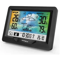 GreenBlue Funkwetterstation, Farbe, mit DCF, Mondphasen, Barometer, Kalender, Netzteil,