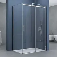 SoGood doporro Eckdusche 70x100x195cm Eck-Duschkabine Duschabtrennung inkl. flacher Duschtasse