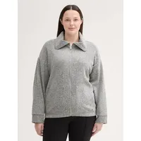 Tom Tailor PLUS Sweatjacke mit Fischgrätenmuster grau 50
