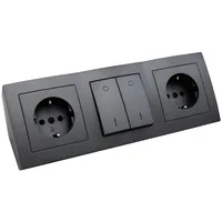 McPower Steckdosenblock McPower Flair anthrazit, 2-fach Schutzkontakt + Schalter,