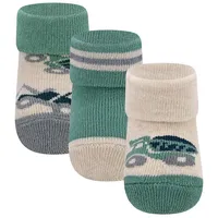 Ewers Babysöckchen 3er-Pack Kipper grün/beige, Newborn (0 - 6