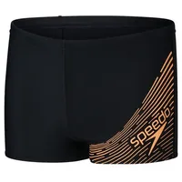 Speedo Medley Logo Badehose Boxer - Black / Nectarine