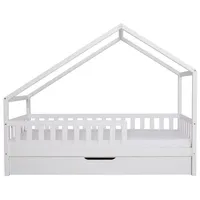 TICAA Hausbett Bodenbett wandelbar mit asymmetrischem "Lou" 90/100/120/140x200 cm