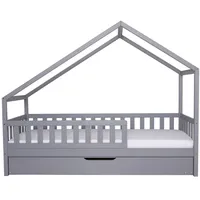 TICAA TiCAA Hausbett Bodenbett wandelbar mit asymmetrischem "Lou" 90/100/120/140x200