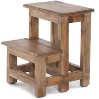 DESIGN DELIGHTS Trittleiter, Natur, Holz, 37x46x37 cm, Wohnzimmer, Hocker,
