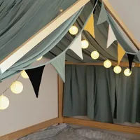 Home Deluxe Zweiteiliger Kinderbett Vorhang VELO Khaki, 120 x