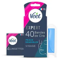 Veet Expert – 40 Kaltwachsstreifen für Gesicht – empfindliche