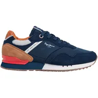 Pepe Jeans Herren London Brand M Sneaker, Blau Marineblau,