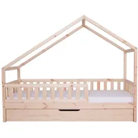 TICAA TiCAA Hausbett Bodenbett wandelbar mit asymmetrischem "Lou" 90/100/120/140x200
