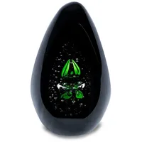 Levandeo Design Glas Skulptur H15cm Schwarz Grün Kunst Unikat