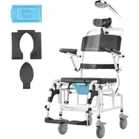 Vevor Duschrollstuhl 440 mm Toilettenstuhl Aluminiumlegierung mit Bremse weiß